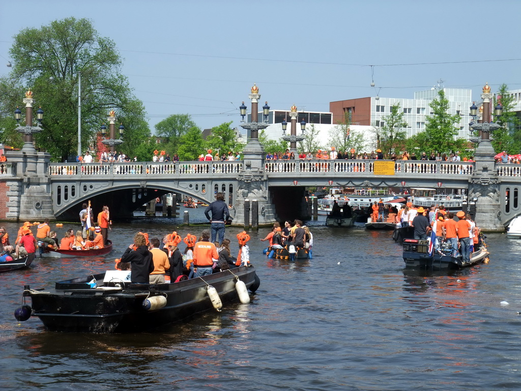 The Amstel river with the Blauwbrug bridge