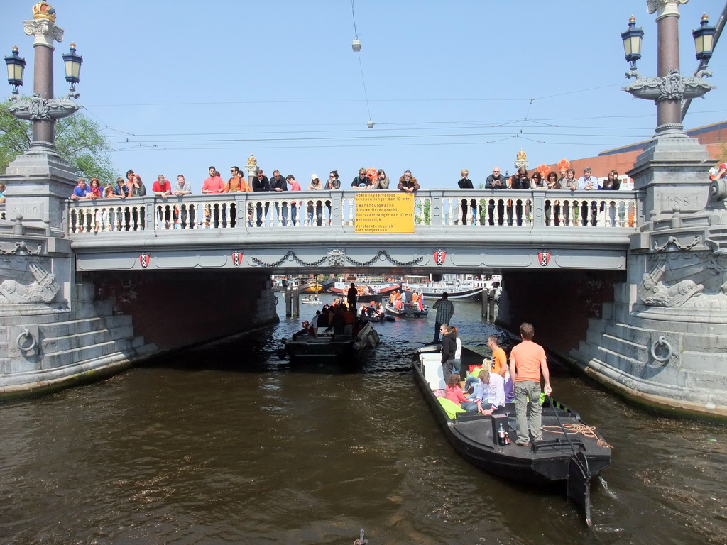 The Amstel river with the Blauwbrug bridge