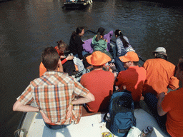 Rick, Jola, Paul, Robert, Bas and others on the tour boat at the Singel canal