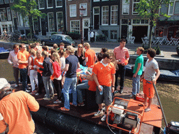 Tour boat at the Singel canal