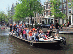 Tour boat at the Singel canal