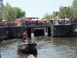 The Singel canal with the bridge at the crossing of the Nieuwendijk street