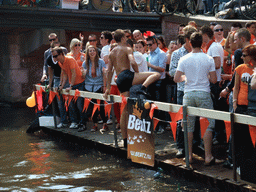 Swimmer at the Prinsengracht canal
