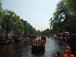 Jola and David on the tour boat at the Prinsengracht canal