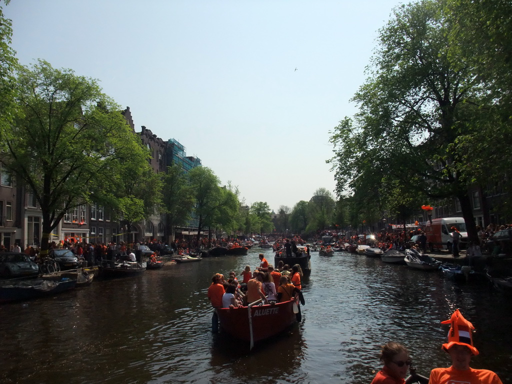 Jola and David on the tour boat at the Prinsengracht canal