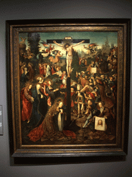 Painting `The Crucifixion`, by Jacob Cornelisz. van Oostsanen, on the ground floor of the Rijksmuseum