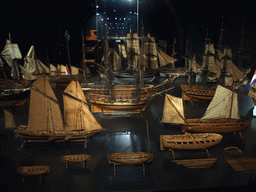 Ship models in the Ship Models room on the ground floor of the Rijksmuseum