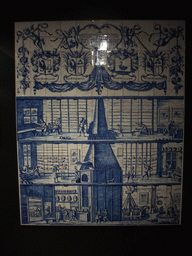 Delfts Blauw tiles `Tegeltableau met de tegel- en aardewerkfabriek in Bolsward`, on the ground floor of the Rijksmuseum