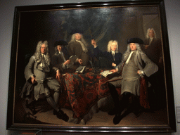 Painting `De inspecteurs van het Collegium Medicum te Amsterdam`, by Cornelis Troost, on the first floor of the Rijksmuseum