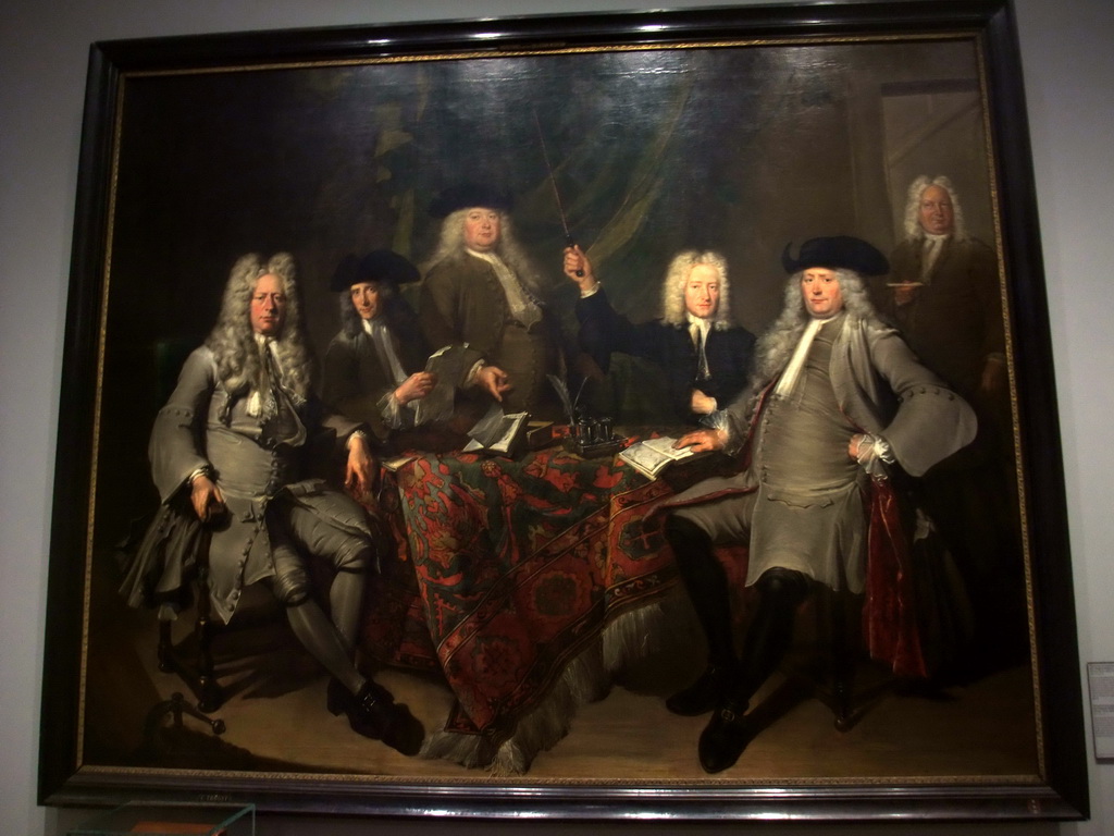 Painting `De inspecteurs van het Collegium Medicum te Amsterdam`, by Cornelis Troost, on the first floor of the Rijksmuseum