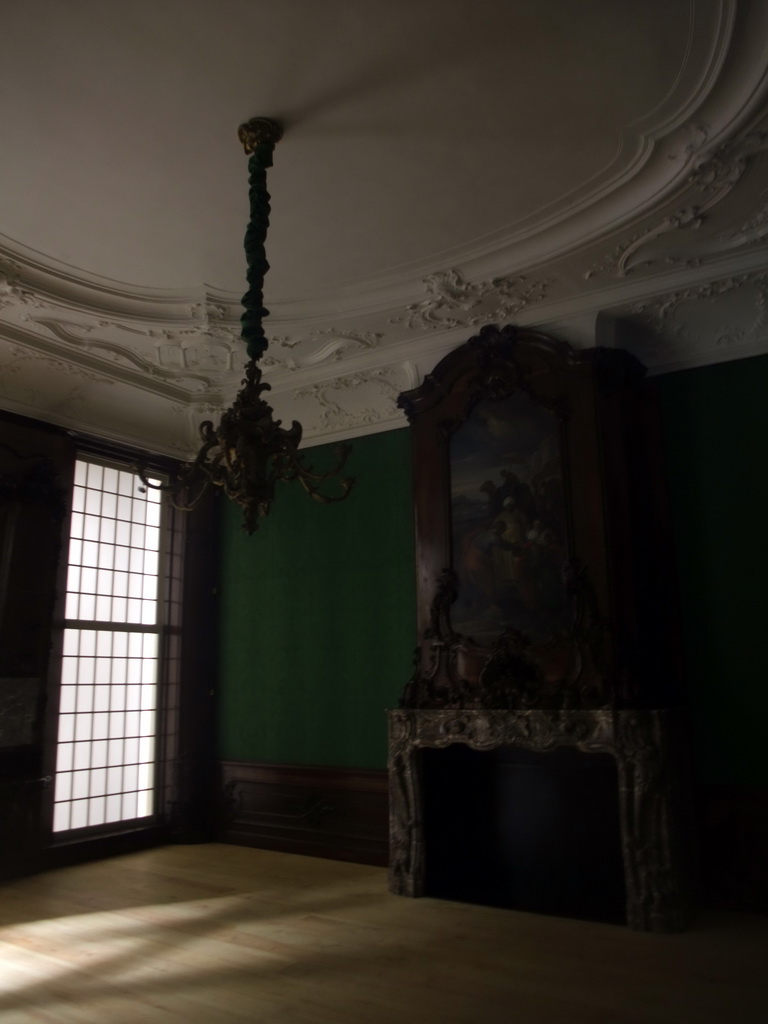 Chandelier and painting in a room on the first floor of the Rijksmuseum