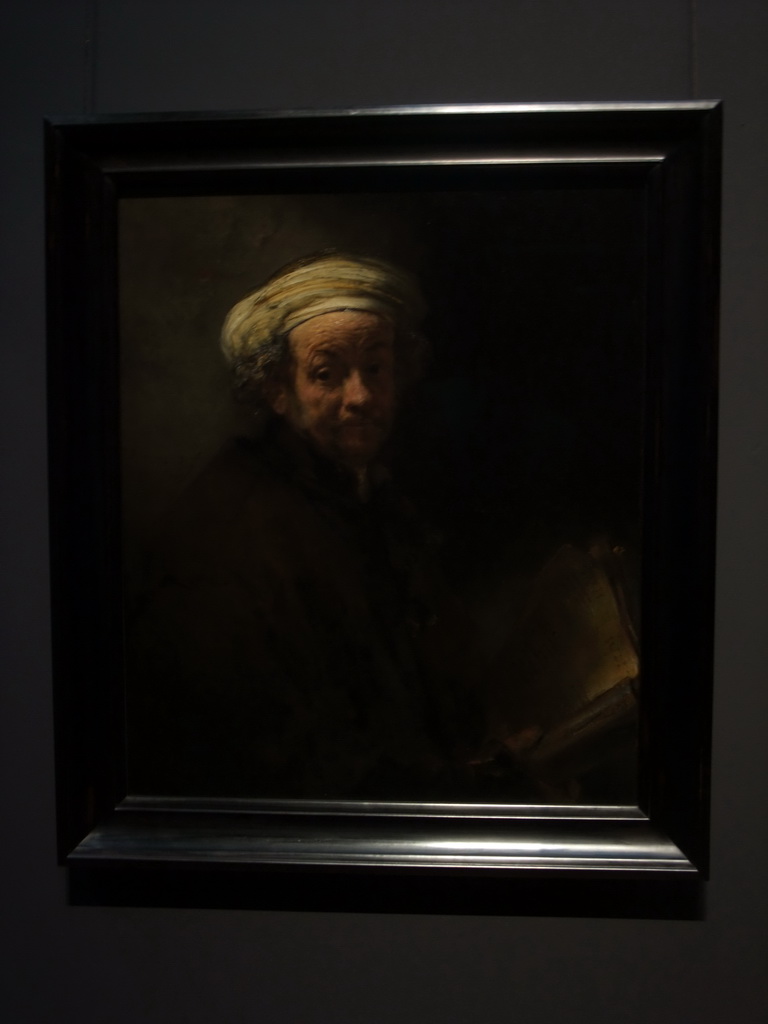 Painting `Self-portrait as Apostle Paul`, by Rembrandt van Rijn, in the Gallery of Honour of the Rijksmuseum