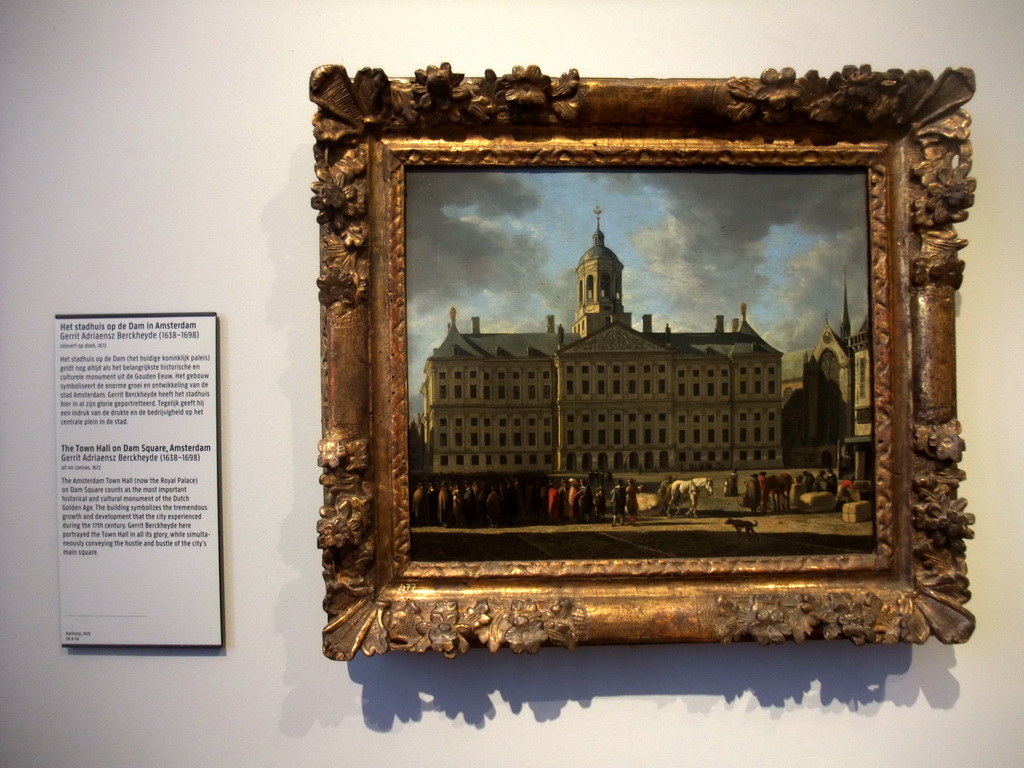 Painting `The Town Hall on Dam Square, Amsterdam`, by Gerrit Adriaensz. Berckheyde, in the Gallery of Honour of the Rijksmuseum