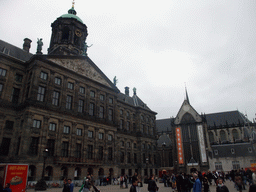 The Dam Square with the Royal Palace Amsterdam and the Nieuwe Kerk church