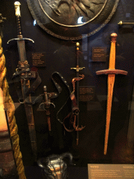 Weapons at `Game of Thrones: the Exhibition` at the Posthoornkerk church, with explanation