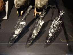 Dragonglass daggers that Grenn, Dolorous Edd and Samwell Tarly find at the Fist of the First Men at `Game of Thrones: the Exhibition` at the Posthoornkerk church