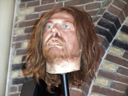 Head of Eddard Stark on a spike at `Game of Thrones: the Exhibition` at the Posthoornkerk church