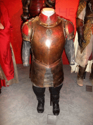 Costume of Tyrion Lannister at `Game of Thrones: the Exhibition` at the Posthoornkerk church, with explanation