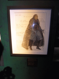 Original sketch of Eddard Stark`s costume by costume designer Michele Clapton at `Game of Thrones: the Exhibition` at the Posthoornkerk church, with explanation