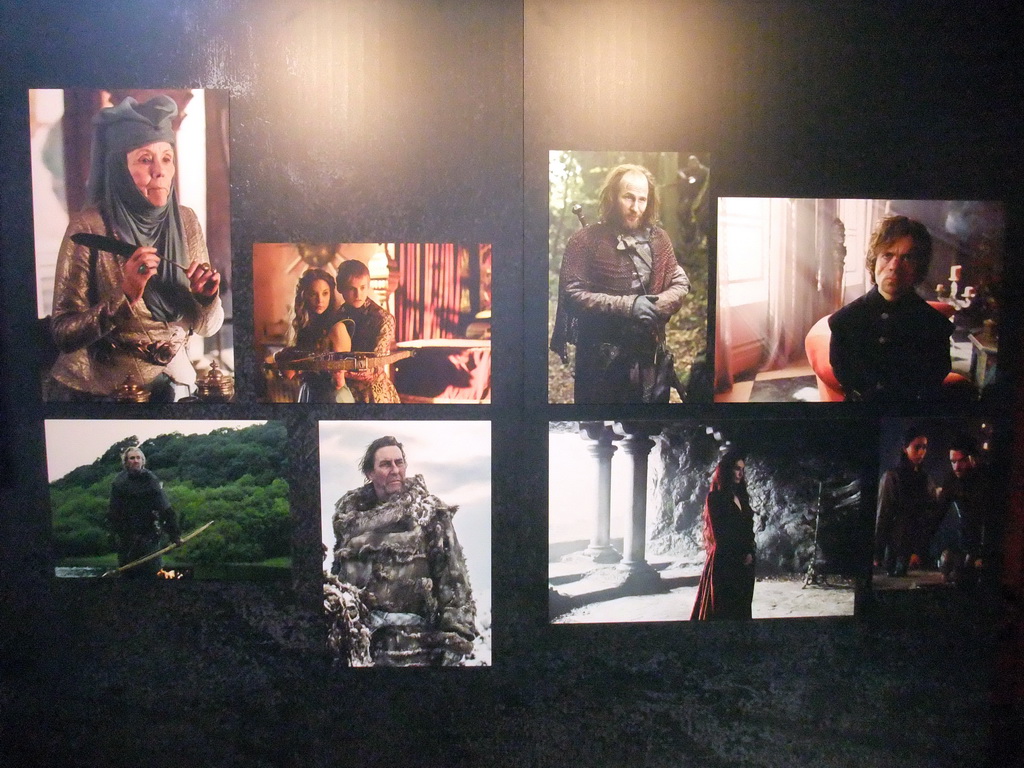 Photographs of several characters at `Game of Thrones: the Exhibition` at the Posthoornkerk church