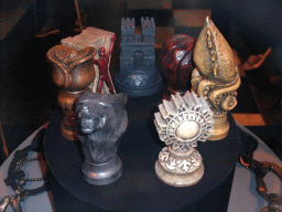 Statuettes of the Houses of Westeros at `Game of Thrones: the Exhibition` at the Posthoornkerk church