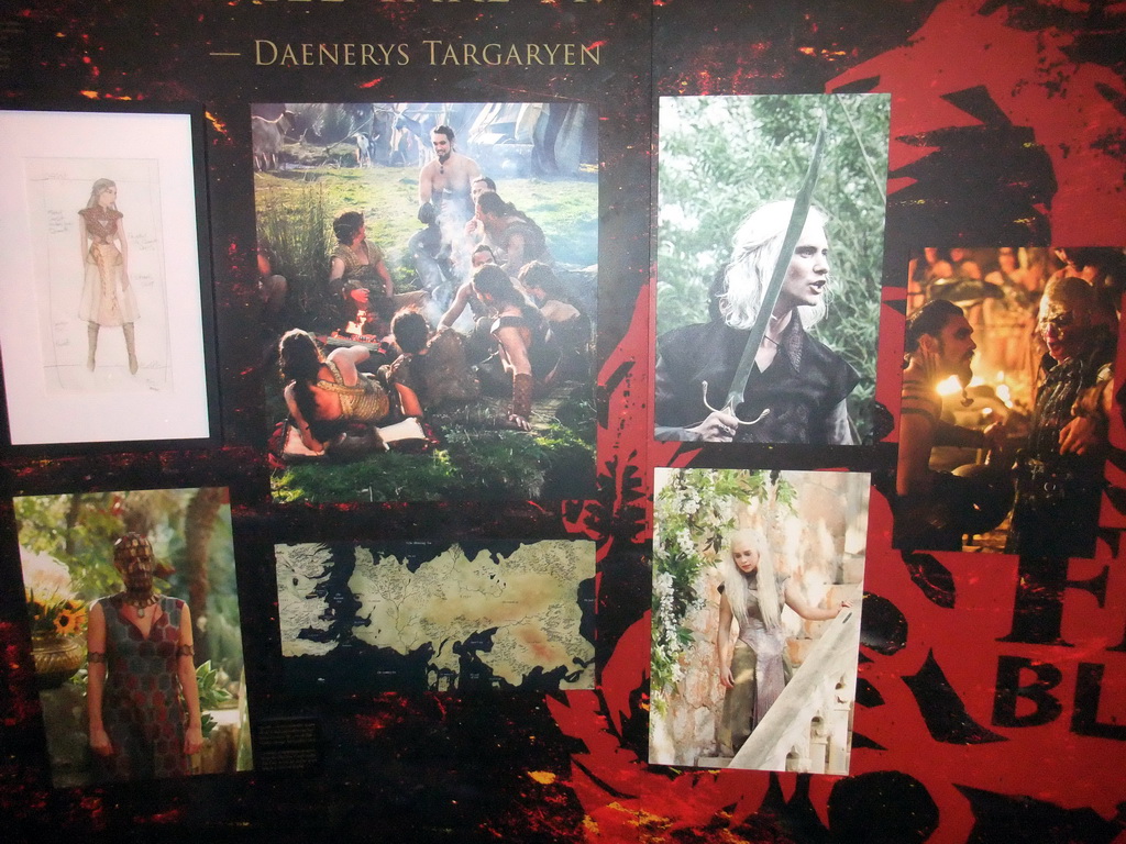 Photographs of Daenerys Targaryen and Essos at `Game of Thrones: the Exhibition` at the Posthoornkerk church