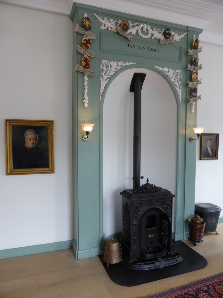 Hearth in the Regentessenkamer room at the Hermitage Amsterdam museum