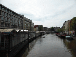 Boats and flower stalls of the Bloemenmarkt at the Singel canal