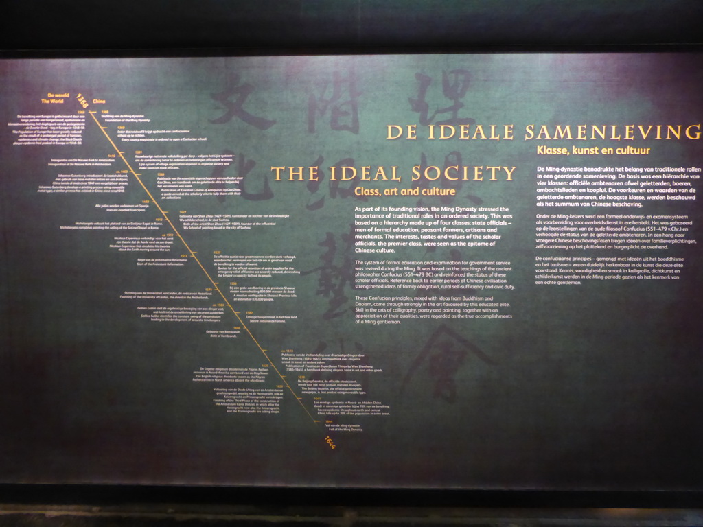 Explanation on the Ideal Society at the Ming dynasty exhibition at the Nieuwe Kerk church