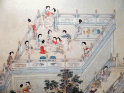 Part of the painted handscroll `Ladies at Leisure`, at the Ming dynasty exhibition at the Nieuwe Kerk church