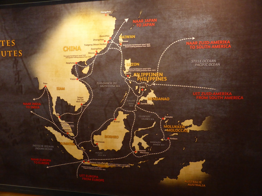 Map of Chinese overseas trading routes, at the Ming dynasty exhibition at the Nieuwe Kerk church