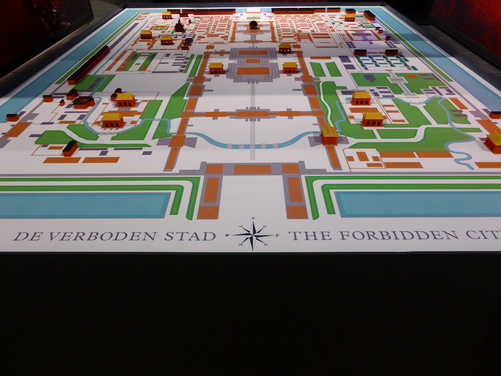 Map with 3D printed buildings of the Forbidden City, at the Ming dynasty exhibition at the Nieuwe Kerk church