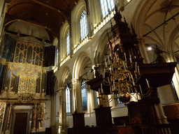 The nave, organ and pulpit of the Nieuwe Kerk church