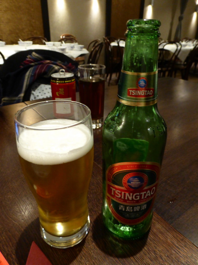 Tsingtao beer at Restaurant Mandarijn at the Rokin street