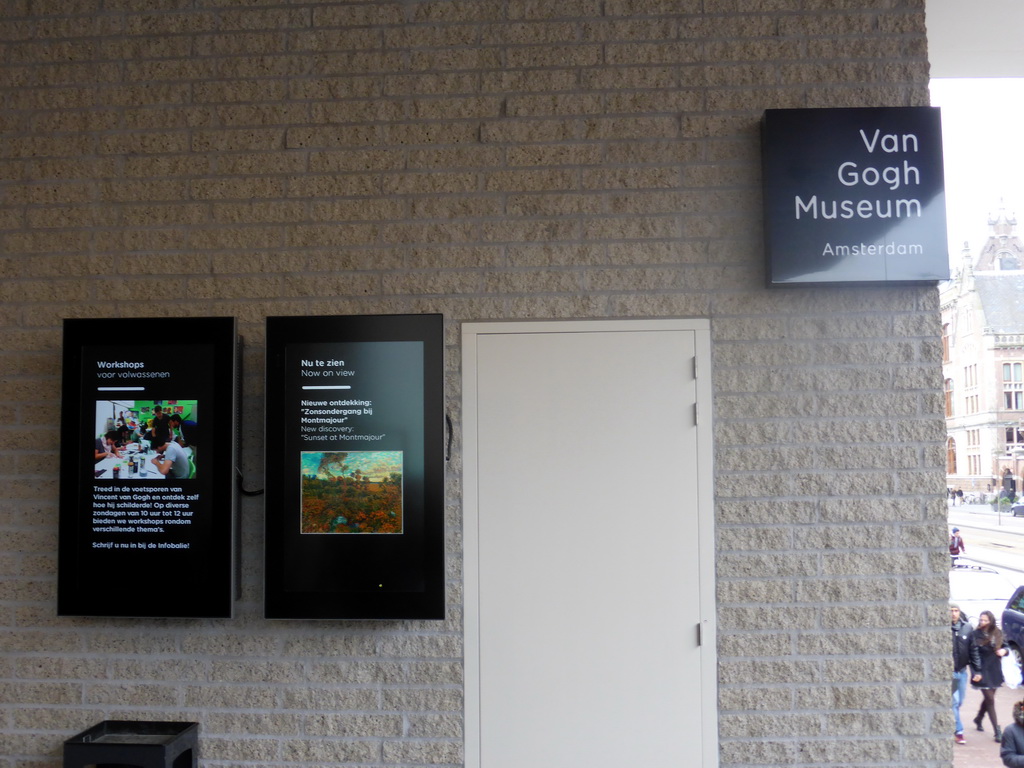 Information signs at the entrance to the Van Gogh Museum