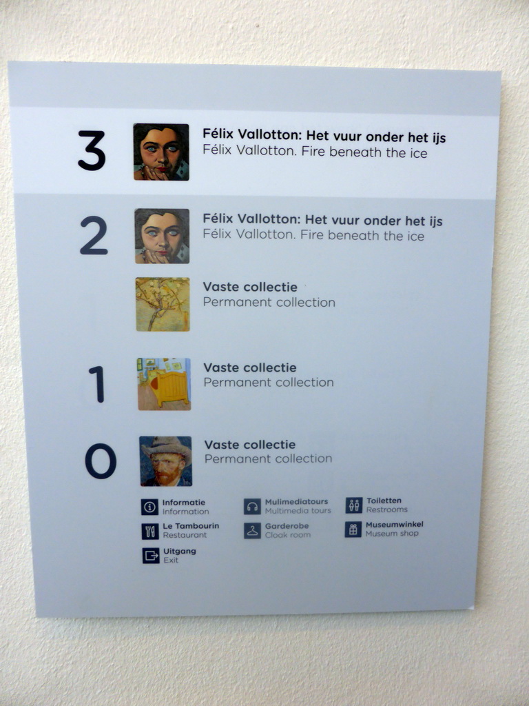 Information on the floors of the Van Gogh Museum
