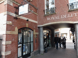 Front of the Royal Delft Experience museum at the Munttoren tower