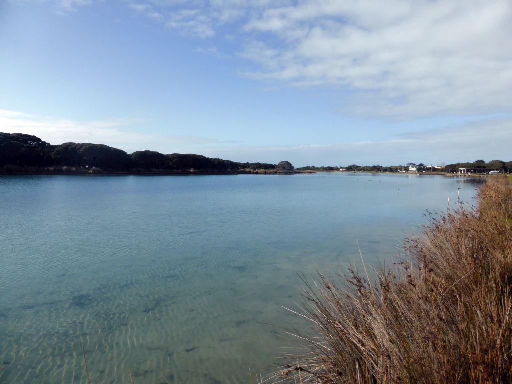 The Anglesea river and the Lions Park Reserve, viewed from the parking place next to the Great Ocean Road