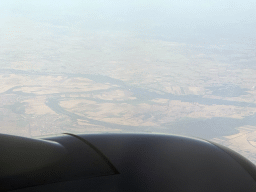 Farmlands in the east of Croatia, viewed from the airplane from Antwerp