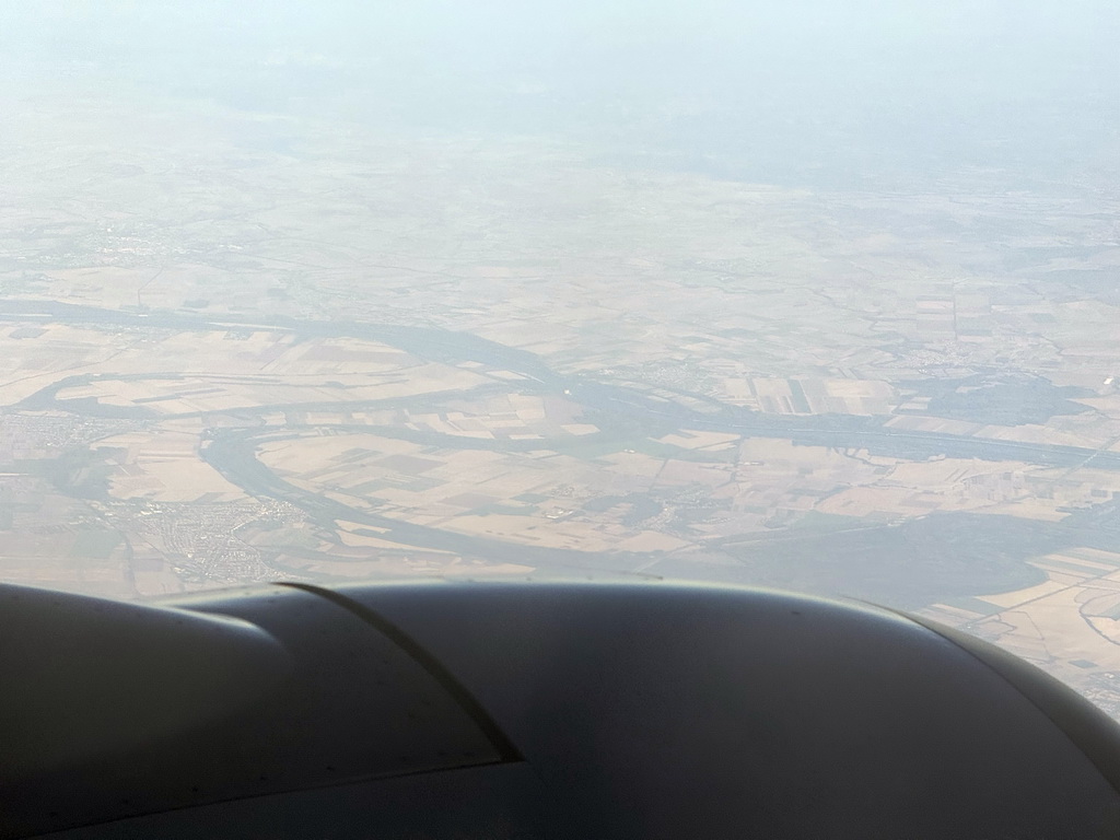 Farmlands in the east of Croatia, viewed from the airplane from Antwerp