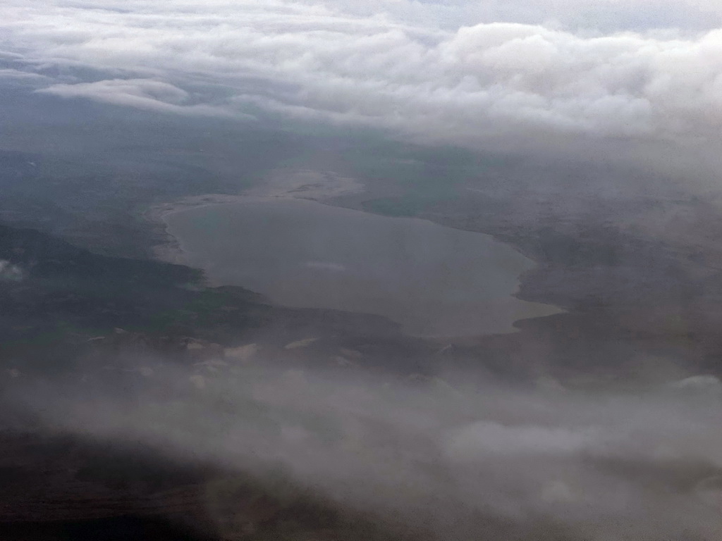 The Salda Gölü lake, viewed from the airplane from Antwerp