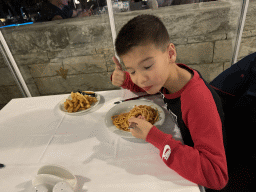 Max having dinner at the Panoramic Restaurant at the Rixos Downtown Antalya hotel