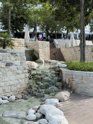 Waterfall in the garden of the Rixos Downtown Antalya hotel