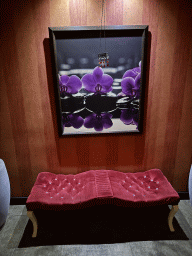 Sofa and photograph at the lobby of the Anjana Spa at the Rixos Downtown Antalya hotel