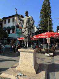 The Attalos II Monument at the square at the crossing of the Cumhuriyet Caddesi street and the 406. Sokak alley