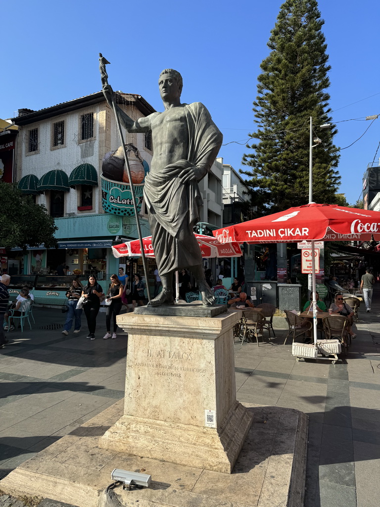 The Attalos II Monument at the square at the crossing of the Cumhuriyet Caddesi street and the 406. Sokak alley