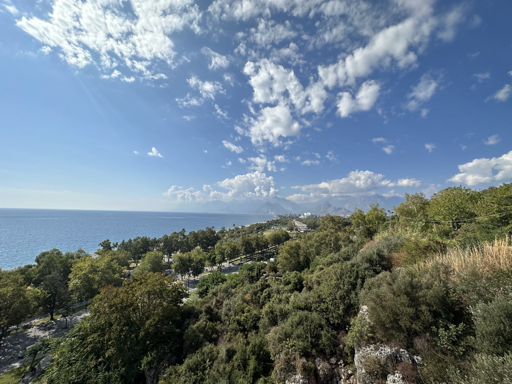 The Beach Park, the Bey Mountains and the Gulf of Antalya, viewed from the path at the top of the elevator from the Atatürk Kültür Park