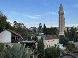 The city center with the Yivli Minaret Mosque and the Tekeli Mehmet Pasha Mosque, viewed from the Republic Square