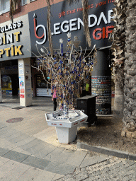 Souvenirs in front of a shop at the Cumhuriyet Caddesi street