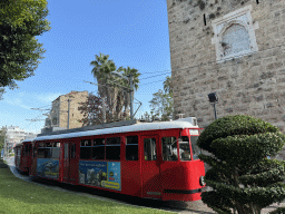 Tram and towers at the Cumhuriyet Caddesi street